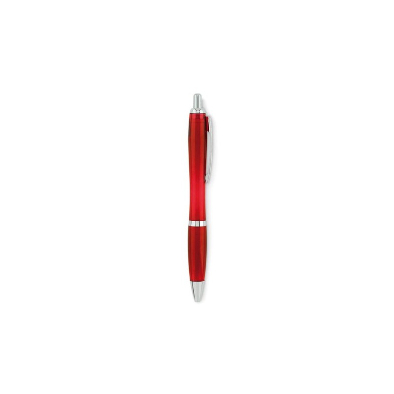 Stylo à bille  en RPET pratique personnalisé RIO Matières : PET recyclé Couleurs : rouge transparent livraison express 24h 48h