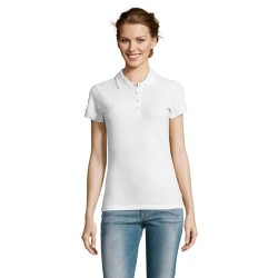 Polo Éco-responsable et Confortable pour Femme - PEOPLE PEOPLE Matières : coton Taille textile : XXL Couleurs : blanc impression