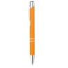 Stylo bille poussoir personnalisé finition AOSTA Matières : aluminium Couleurs : orange goodies publicitaire événementiel