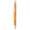 Stylo bille poussoir personnalisé finition AOSTA Matières : aluminium Couleurs : orange marquage laser ultra précis