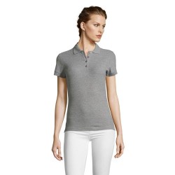 Polo Éco-responsable et Confortable pour Femme - PEOPLE PEOPLE Matières : coton Taille textile : 3XL Couleurs : gris chiné objet