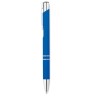 Stylo bille poussoir personnalisé finition AOSTA Matières : aluminium Couleurs : bleu royal personnalisable avec votre logo