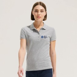 Polo Éco-responsable et Confortable pour Femme - PEOPLE PEOPLE Matières : coton Taille textile : 3XL Couleurs : gris chiné marqu