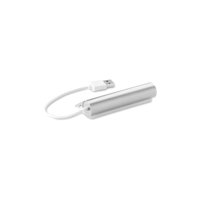 Duplicateur USB 4 Ports Pratique Personnalisé ALUHUB Matières : aluminium Couleurs : argenté mat marquage laser ultra précis