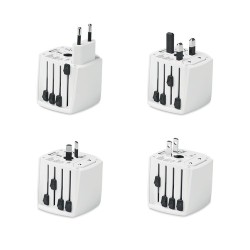 Adaptateur Universel Personnalisé Haute Sécurité 2-Pole MUV Micro Matières : ABS Couleurs : blanc