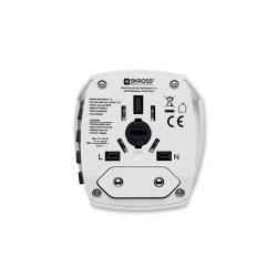 Adaptateur Universel Personnalisé Haute Sécurité 2-Pole MUV Micro Matières : ABS Couleurs : blanc 2