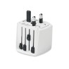 Adaptateur Universel Personnalisé Haute Sécurité 2-Pole MUV Micro Matières : ABS Couleurs : blanc cadeau entreprise pas cher
