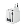 Adaptateur Universel Personnalisé Haute Sécurité 2-Pole MUV Micro Matières : ABS Couleurs : blanc goodies publicitaire événement