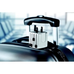 Adaptateur Universel Personnalisé Haute Sécurité 2-Pole MUV Micro Matières : ABS Couleurs : blanc impression haute définition
