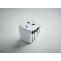 Adaptateur Universel Personnalisé Haute Sécurité 2-Pole MUV Micro Matières : ABS Couleurs : blanc marquage laser ultra précis