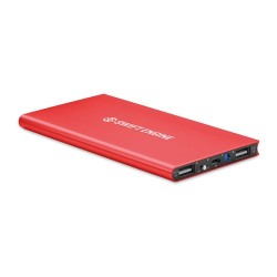 Station de chargement personnalisée 8000mAh POWERFLAT8 Matières : aluminium Couleurs : rouge personnalisation sur mesure