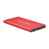 Station de chargement personnalisée 8000mAh POWERFLAT8 Matières : aluminium Couleurs : rouge personnalisation sur mesure