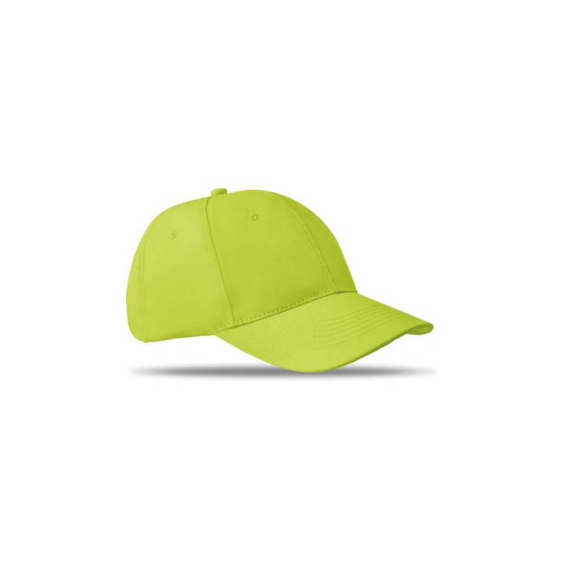 Casquette baseball 6 pans personnalisée BASIE Confort Matières : coton Couleurs : vert citron cadeau collaborateur premium