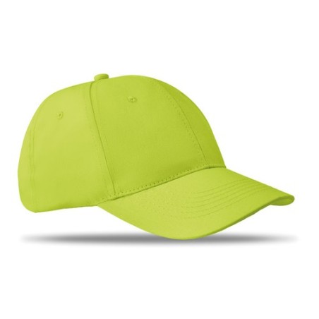 Casquette baseball 6 pans personnalisée BASIE Confort Matières : coton Couleurs : vert citron cadeau collaborateur premium