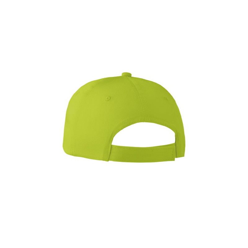 Casquette baseball 6 pans personnalisée BASIE Confort Matières : coton Couleurs : vert citron goodies personnalisé en stock