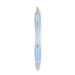 Stylo à bille  en RPET pratique personnalisé RIO Matières : PET recyclé Couleurs : bleu clair transparent objet publicitaire rob