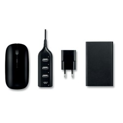 Accessoires informatiques personnalisés PowerSet Matières : ABS Couleurs : noir impression haute définition