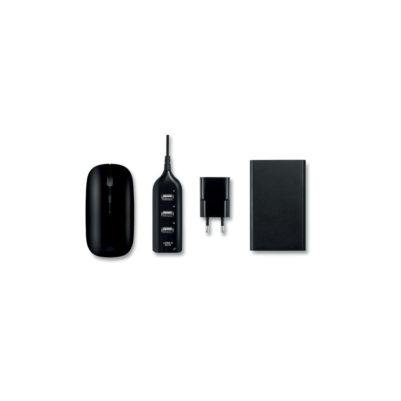 Accessoires informatiques personnalisés PowerSet Matières : ABS Couleurs : noir impression haute définition