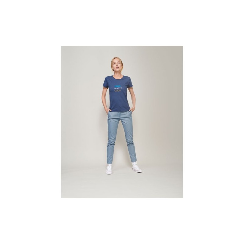 T-shirt Éco-responsable Femme Personnalisé 150g - CRUSADER Matières : coton biologique Taille textile : L Couleurs : noir profon