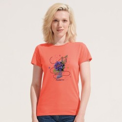 T-shirt Éco-responsable Femme Personnalisé 150g - CRUSADER Matières : coton biologique Taille textile : S Couleurs : pop orange 