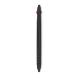 Stylo bille stylet 3 couleurs personnalisé MULTIPEN Matières : ABS Couleurs : noir