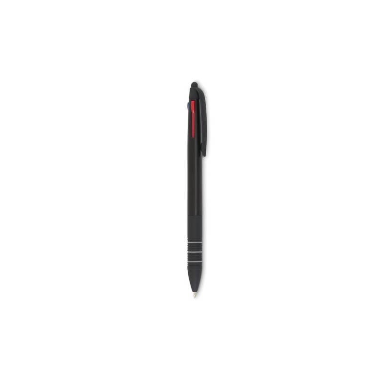 Stylo bille stylet 3 couleurs personnalisé MULTIPEN Matières : ABS Couleurs : noir cadeau entreprise pas cher