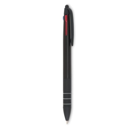 Stylo bille stylet 3 couleurs personnalisé MULTIPEN Matières : ABS Couleurs : noir cadeau entreprise pas cher