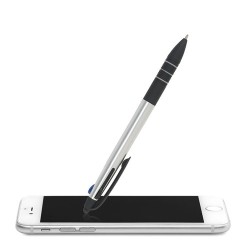 Stylo bille stylet 3 couleurs personnalisé MULTIPEN Matières : ABS Couleurs : argenté marquage laser ultra précis
