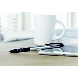 Stylo bille stylet 3 couleurs personnalisé MULTIPEN Matières : ABS Couleurs : argenté livraison express 24h 48h