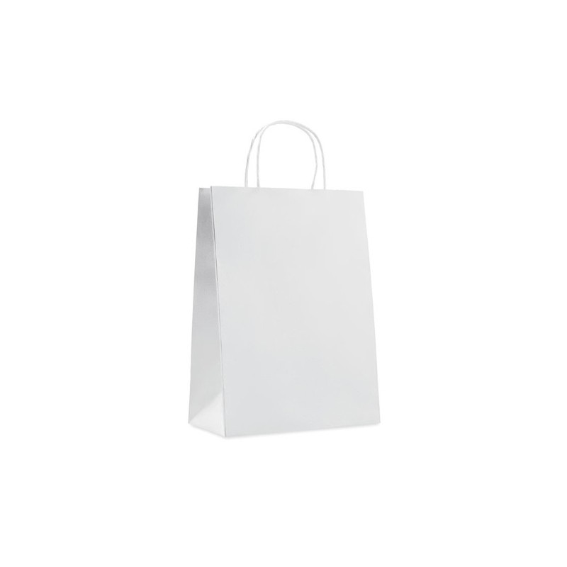Sac cadeau grand en papier personnalisé 150 gr/m² Matières : papier Couleurs : blanc cadeau entreprise pas cher