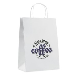 Sac cadeau grand en papier personnalisé 150 gr/m² Matières : papier Couleurs : blanc impression haute définition