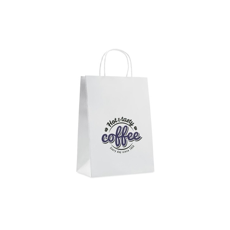 Sac cadeau grand en papier personnalisé 150 gr/m² Matières : papier Couleurs : blanc impression haute définition