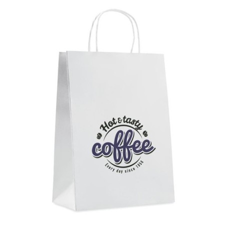 Sac cadeau grand en papier personnalisé 150 gr/m² Matières : papier Couleurs : blanc impression haute définition