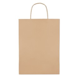 Sac cadeau grand en papier personnalisé 150 gr/m² Matières : papier Couleurs : beige personnalisable avec votre logo