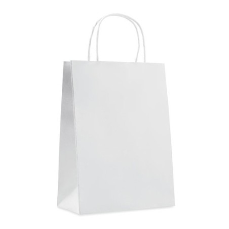 Sac cadeau moyen en papier  150 gr/m² personnalisable PAPER MEDIUM Matières : papier Couleurs : blanc cadeau entreprise pas cher