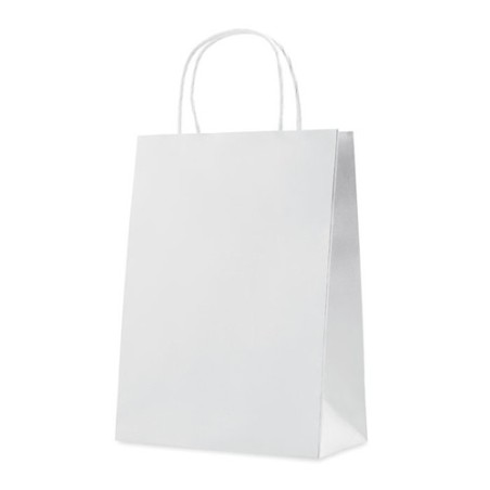 Sac cadeau moyen en papier  150 gr/m² personnalisable PAPER MEDIUM Matières : papier Couleurs : blanc impression haute définitio