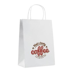 Sac cadeau moyen en papier  150 gr/m² personnalisable PAPER MEDIUM Matières : papier Couleurs : blanc livraison express 24h 48h