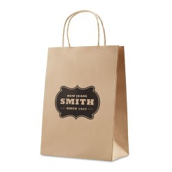Sac cadeau moyen en papier  150 gr/m² personnalisable PAPER MEDIUM Matières : papier Couleurs : beige objet promotionnel éco-res