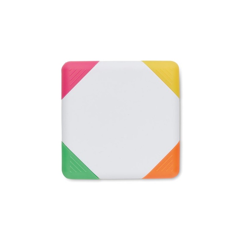 Surligneur Éco-responsable Personnalisé dans un Boîtier SQUARIE Matières : ABS Couleurs : blanc