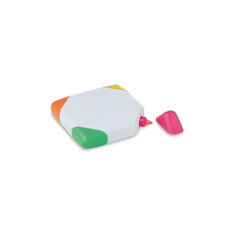 Surligneur Éco-responsable Personnalisé dans un Boîtier SQUARIE Matières : ABS Couleurs : blanc personnalisable avec votre logo