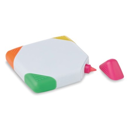 Surligneur Éco-responsable Personnalisé dans un Boîtier SQUARIE Matières : ABS Couleurs : blanc personnalisable avec votre logo
