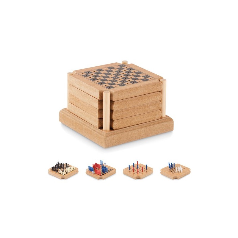 Sous-verres personnalisés 4 pièces - COASTGAME Matières : MDF Couleurs : bois