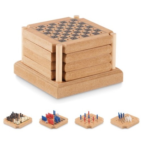 Sous-verres personnalisés 4 pièces - COASTGAME Matières : MDF Couleurs : bois