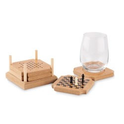 Sous-verres personnalisés 4 pièces - COASTGAME Matières : MDF Couleurs : bois cadeau entreprise pas cher