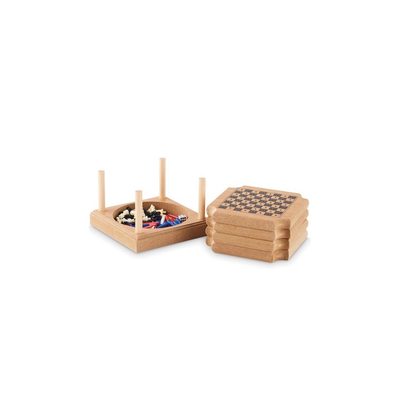 Sous-verres personnalisés 4 pièces - COASTGAME Matières : MDF Couleurs : bois goodies publicitaire événementiel