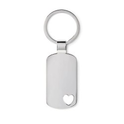 Porte-clés cœur personnalisé unique CORAZON Matières : métal Couleurs : argenté mat