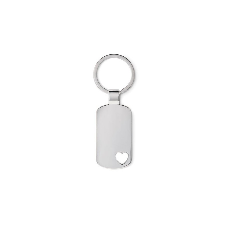 Porte-clés cœur personnalisé unique CORAZON Matières : métal Couleurs : argenté mat