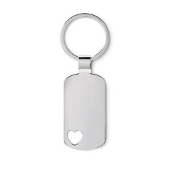 Porte-clés cœur personnalisé unique CORAZON Matières : métal Couleurs : argenté mat 2
