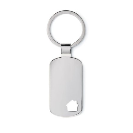 Porte-clés Maison Personnalisé Éco-responsable Cadeau Publicitaire - HOUSE KEY Matières : métal Couleurs : argenté mat