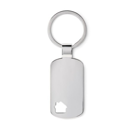Porte-clés Maison Personnalisé Éco-responsable Cadeau Publicitaire - HOUSE KEY Matières : métal Couleurs : argenté mat personnal
